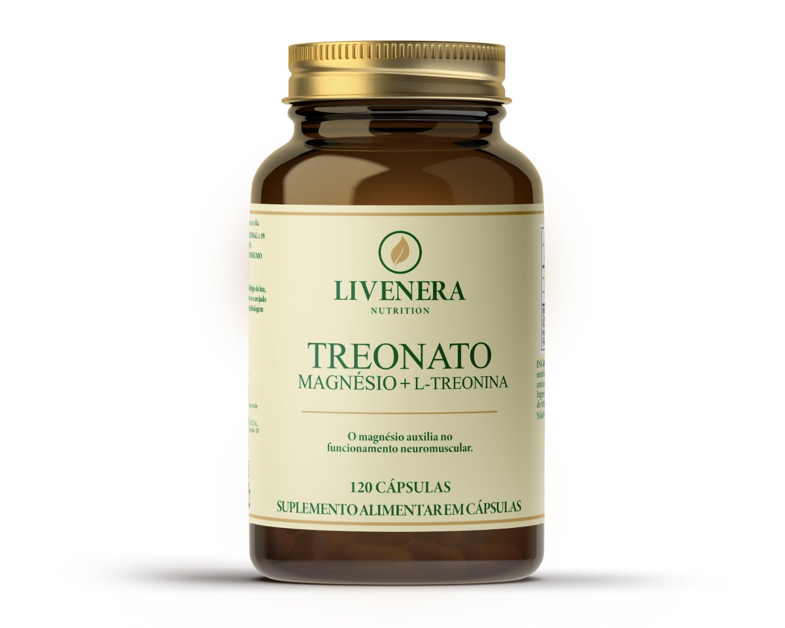 Magnésio Treonato L-Treonina 120 cápsulas Livenera Nutrition - cognição e sono
